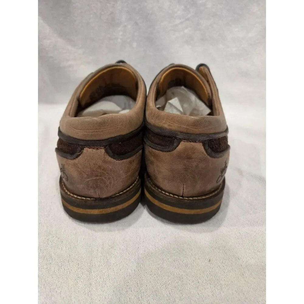John Fluevog Future Angel Shoes Mens Two Tone Brown Leather Suede Square Toe 11